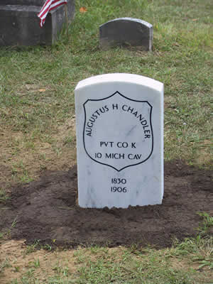 Augustus Chandler, new headstone in place